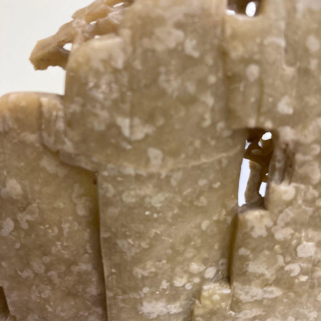 E-4寿山石 中国石彫 古美術 人物像 蝋石 細密彫刻 石彫刻 工芸品 レトロ