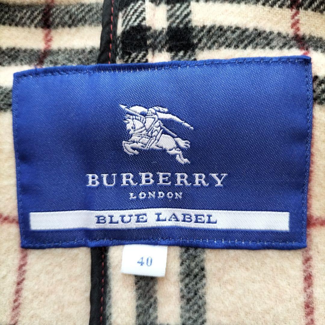 美品♡バーバリーブルーレーベル　ダッフルコートショート丈 ノバチェック 赤 40