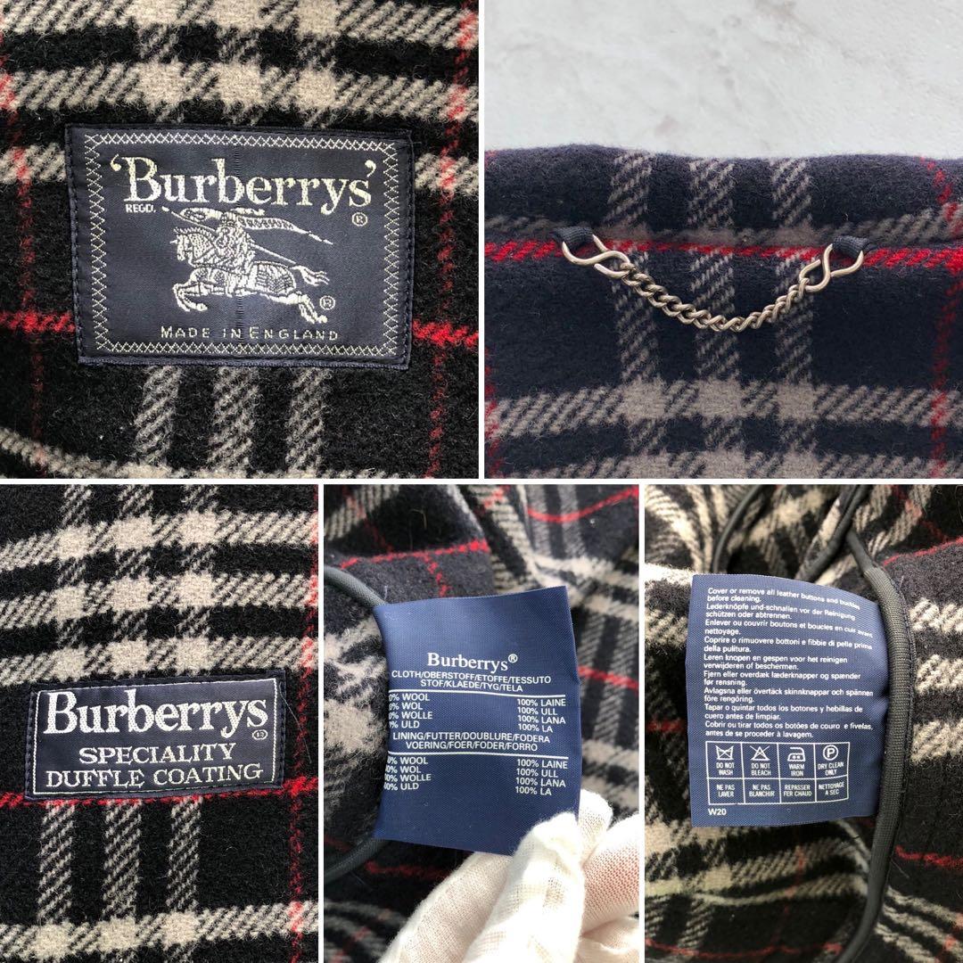 ✨美品✨バーバリー ダッフルコート ノバチェック ネイビー ウール Lサイズ