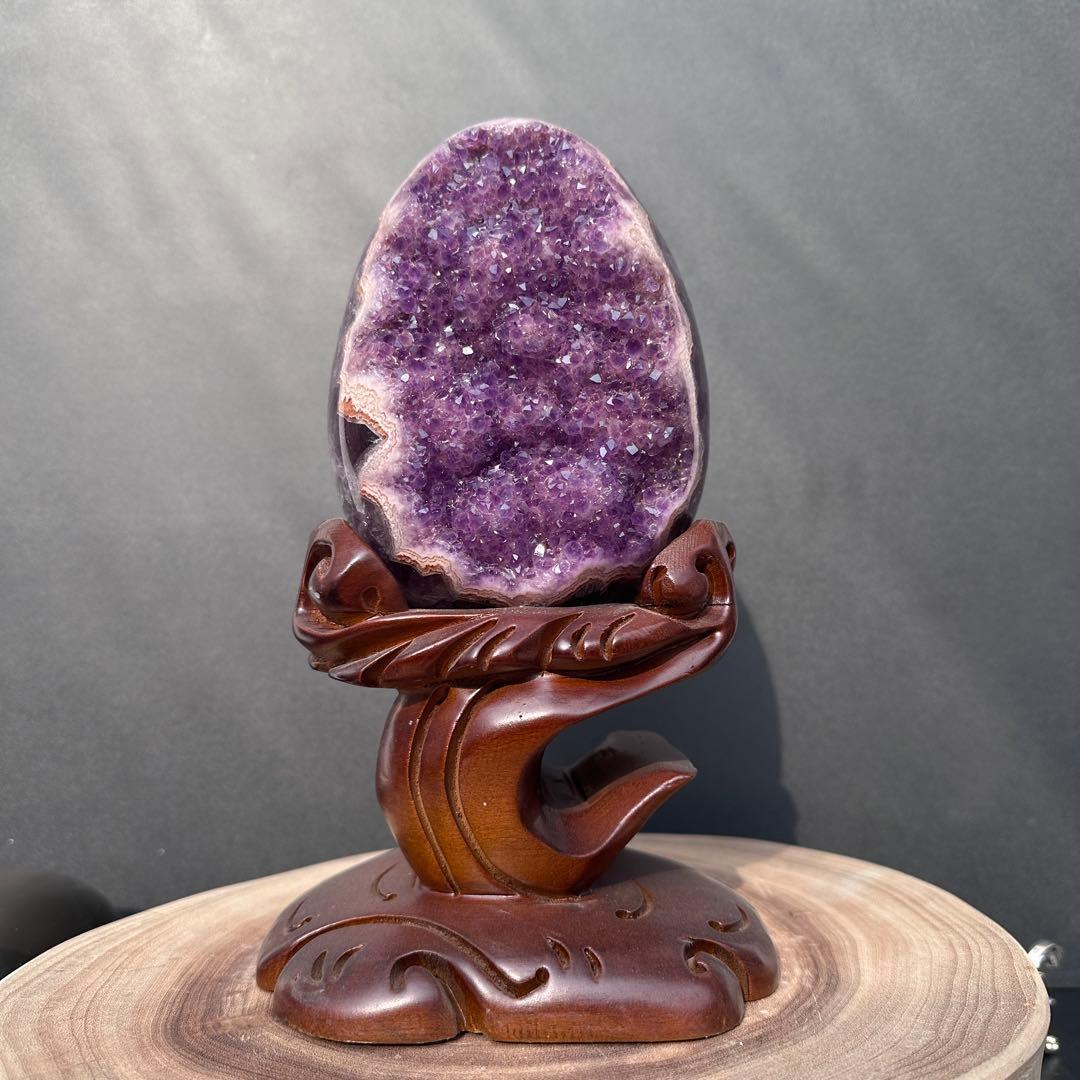 ウルグアイ産❣️希少❣️天然石アメジストのドーム　置物　G.177