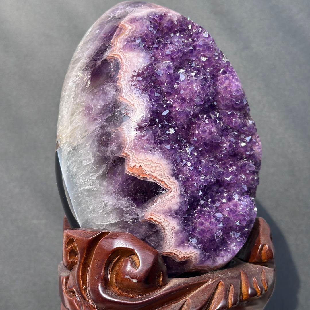 ウルグアイ産❣️希少❣️天然石アメジストのドーム　置物　G.177
