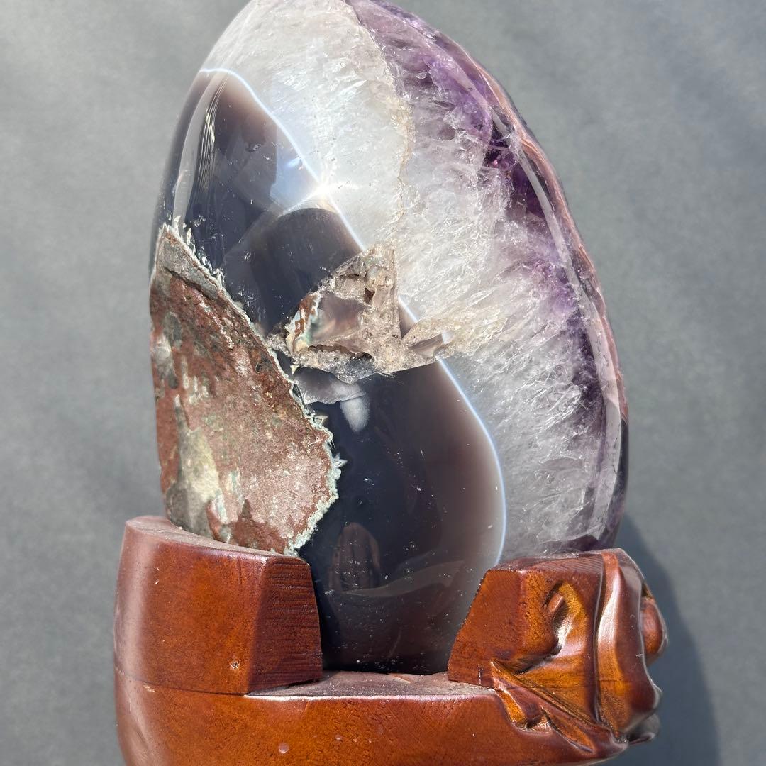ウルグアイ産❣️希少❣️天然石アメジストのドーム　置物　G.177