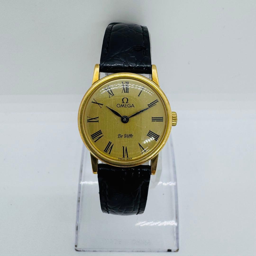 ✨OMEGA✨オメガ✨デビル✨ゴールド文字盤✨レディース✨手巻き✨腕時計✨