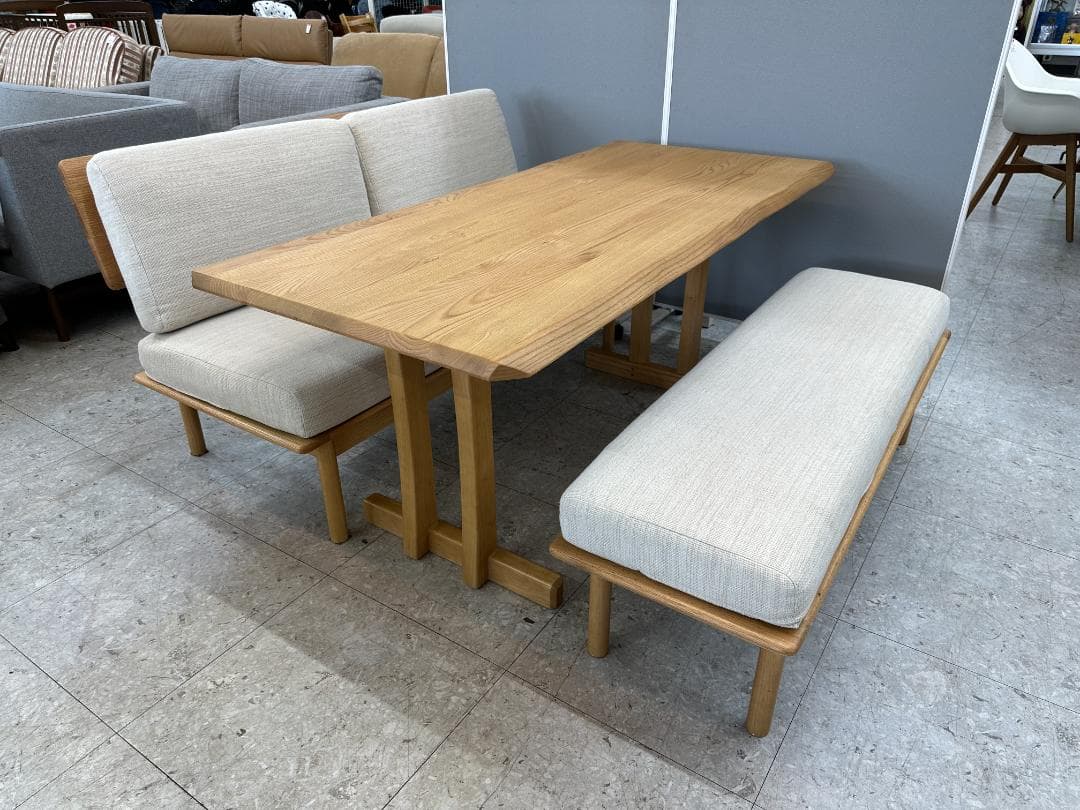 ニトリ　ダイニングテーブルセット　オークエスト　2Pソファ　ベンチ　ベージュ