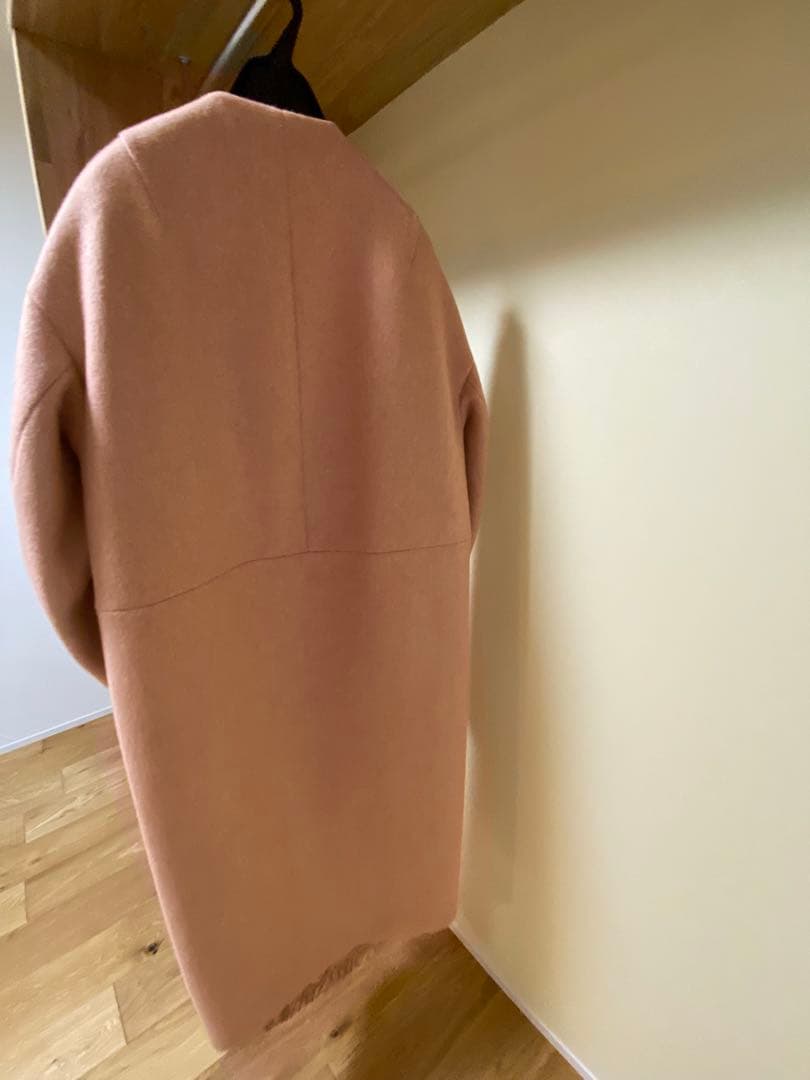 ピンク ウール ロングコート