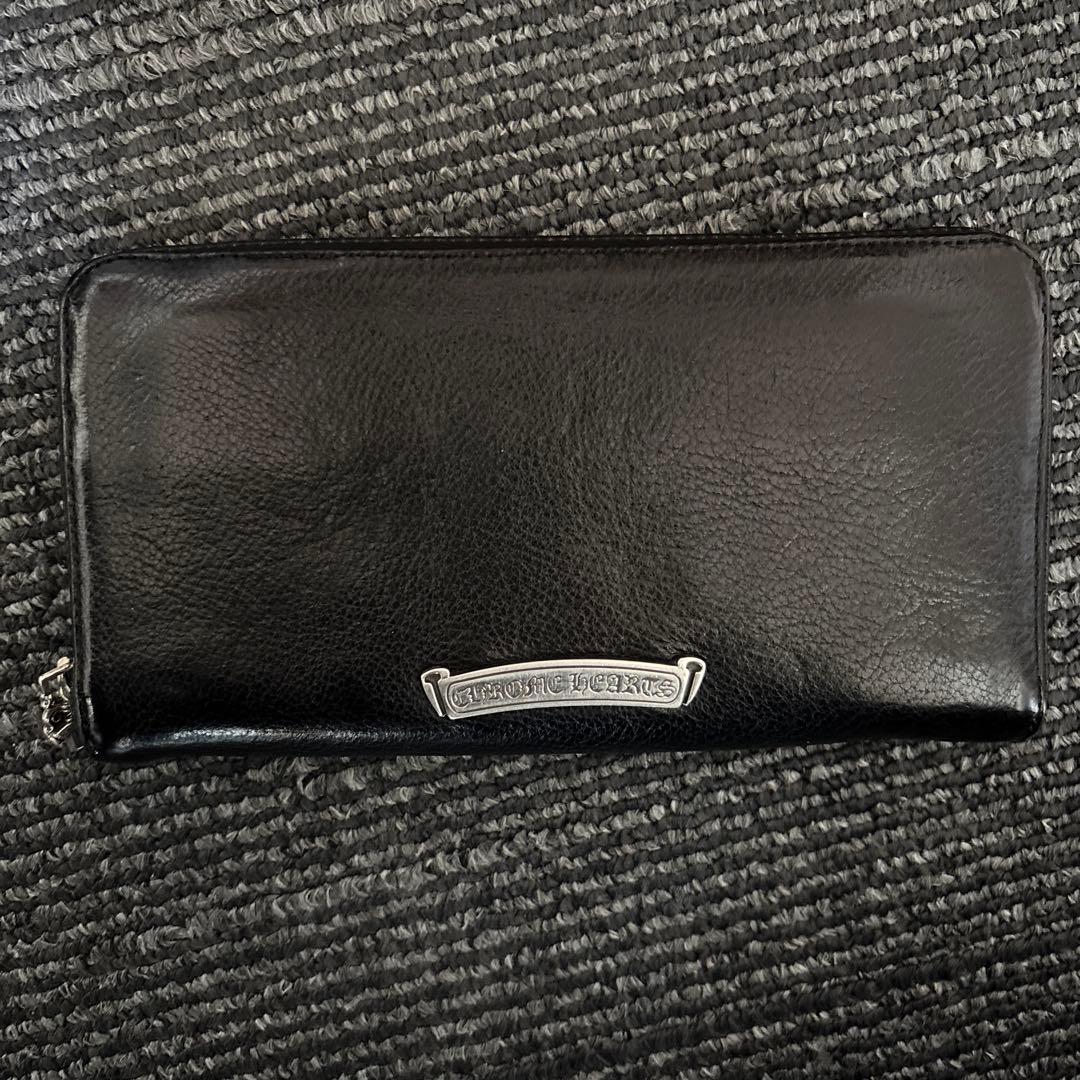 クロムハーツ REC F ZIP レザープレート RINKAN 黒レザー長財布