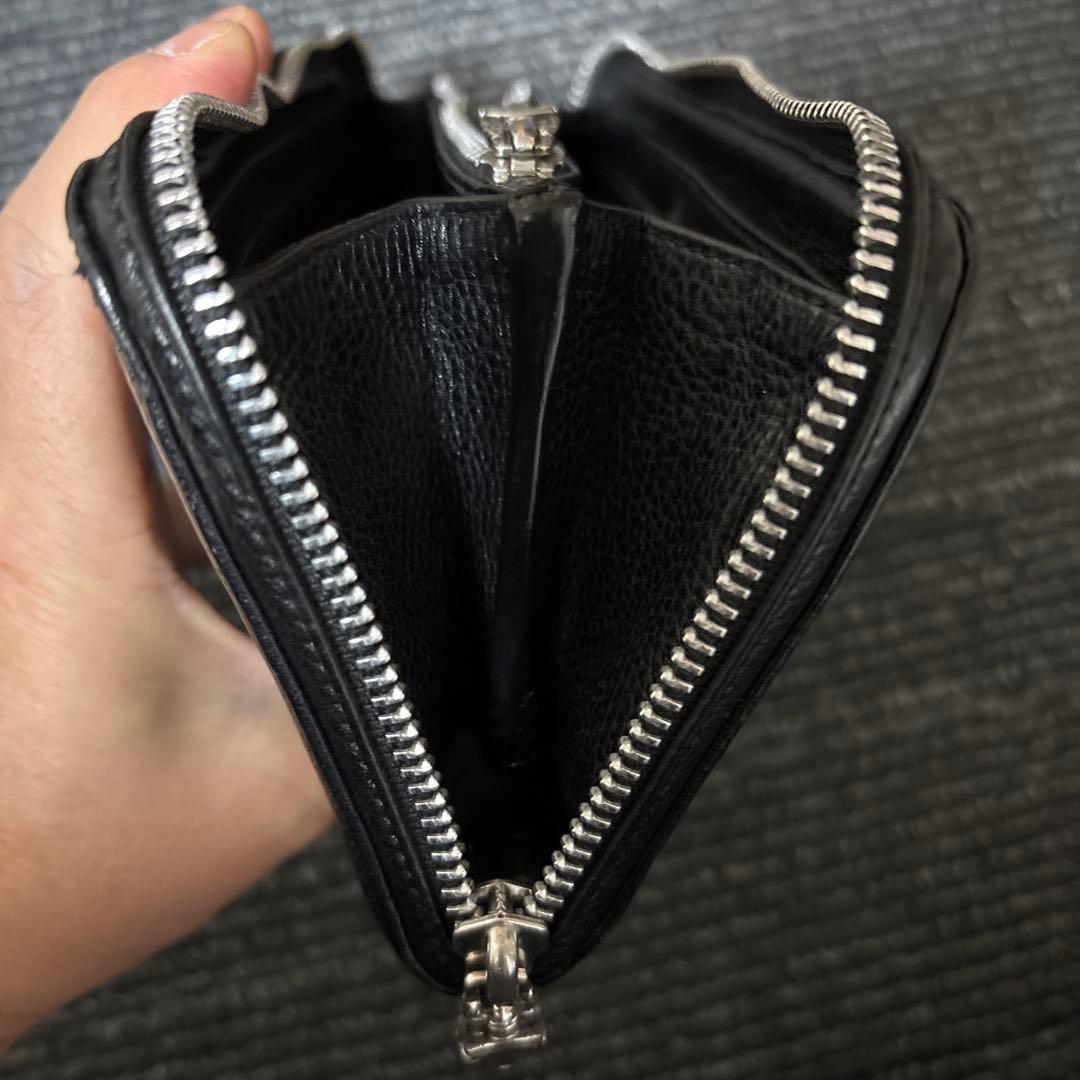 クロムハーツ REC F ZIP レザープレート RINKAN 黒レザー長財布