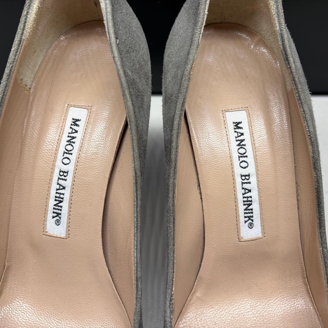美品■MANOLO BLAHNIK【23.5】パンプス スエード グレー