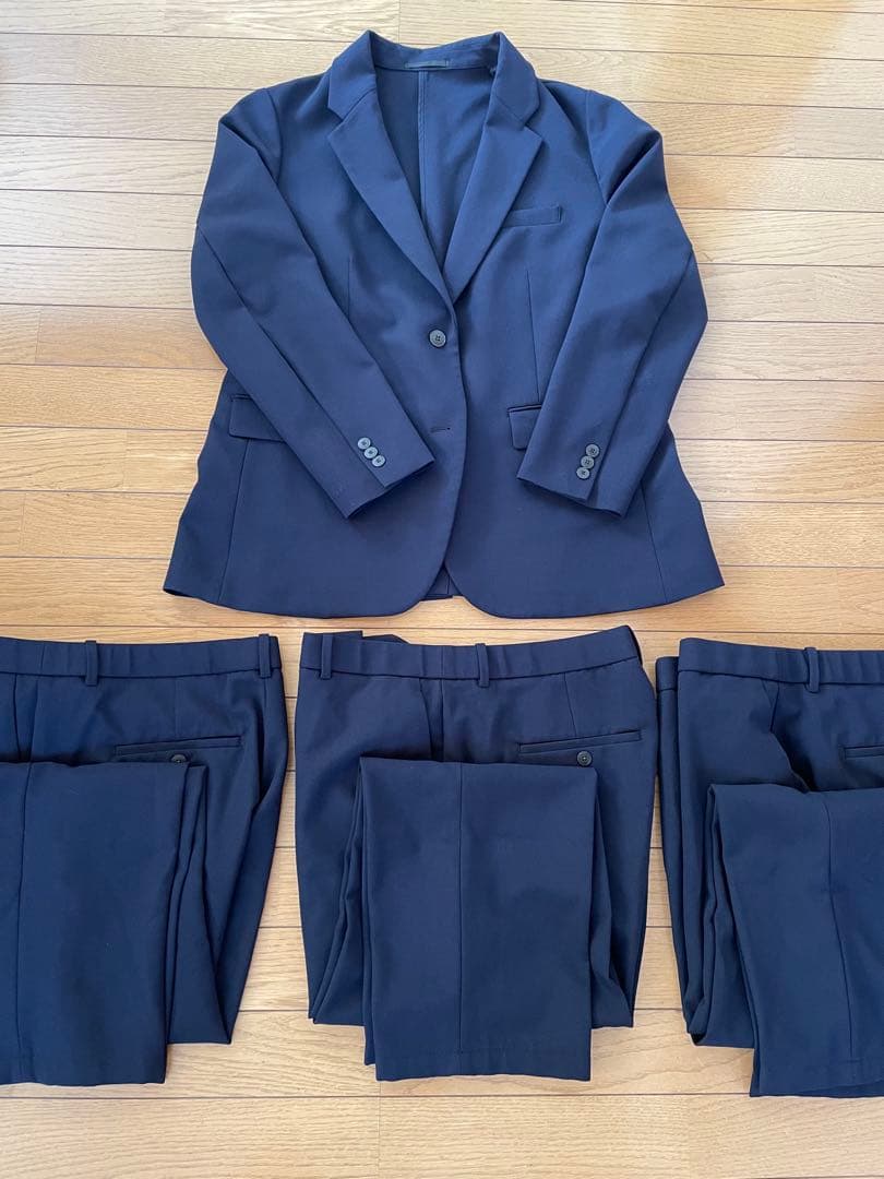 ユニクロ/レディース 感動ジャケット & パンツ3本/ネイビー XXL