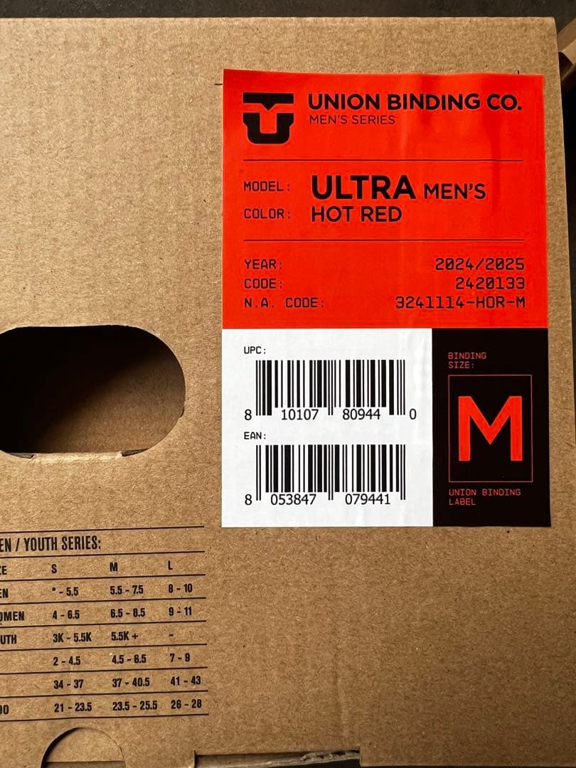ペ*シ様 UNION ULTRA メンズ　24/25 ビンディング　Msize