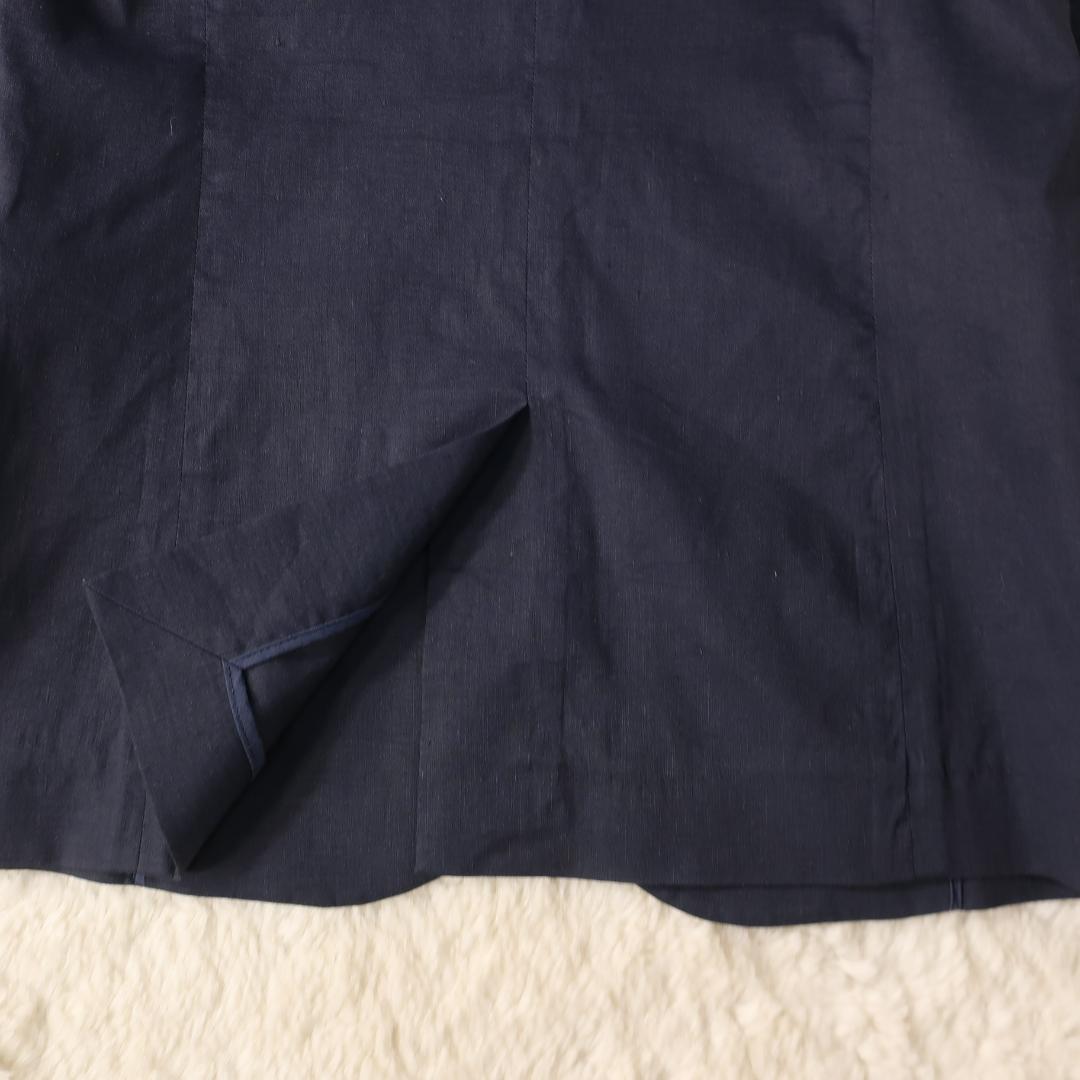 セオリー ECO CRUNCH セットアップ ノーカラージャケット パンツ 紺