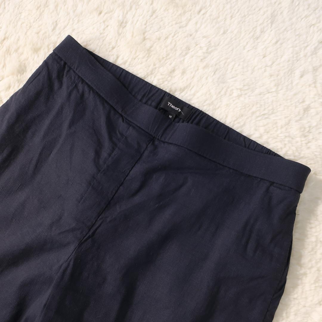 セオリー ECO CRUNCH セットアップ ノーカラージャケット パンツ 紺