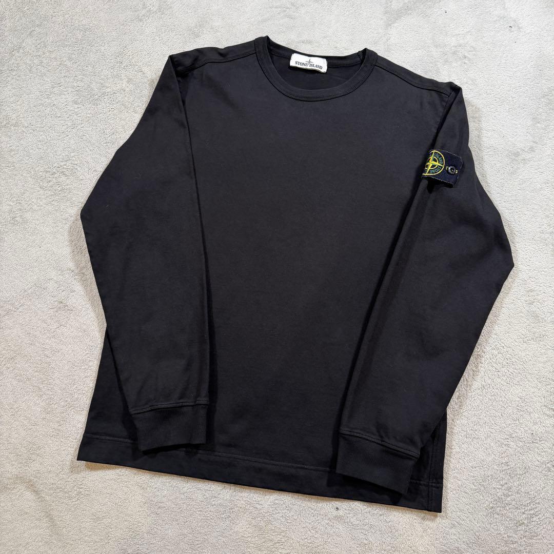 ストーンアイランド　黒　厚手　ロンT 長袖Tシャツ　Mサイズ 731564450