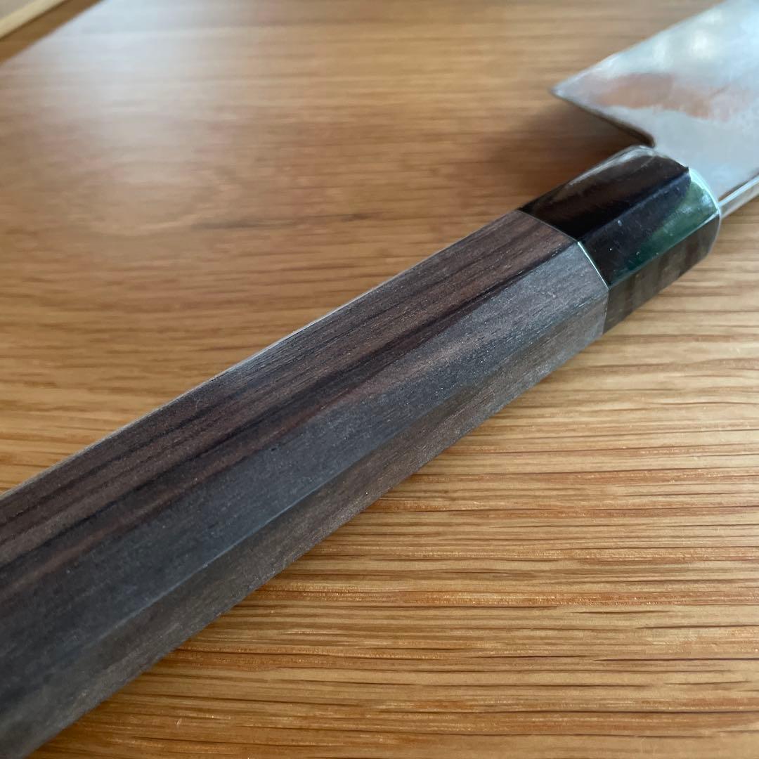 粟田口 一竿子忠綱と同手 薄刃包丁　本焼　八寸　黒檀柄