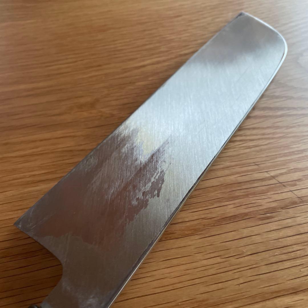 粟田口 一竿子忠綱と同手 薄刃包丁　本焼　八寸　黒檀柄