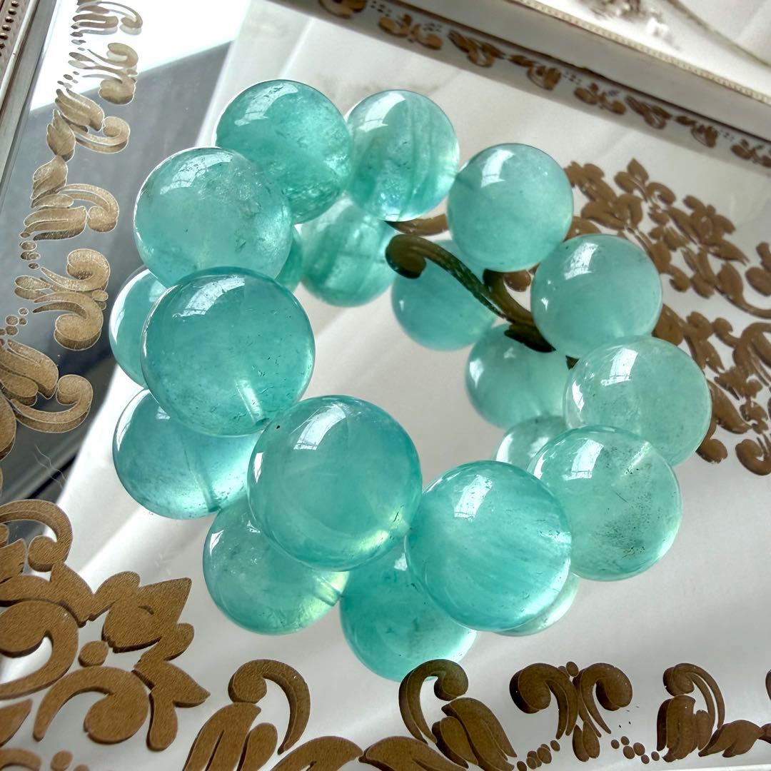 大玉✨️パライバカラーのアクアマリン✨️ブレスレット✨️