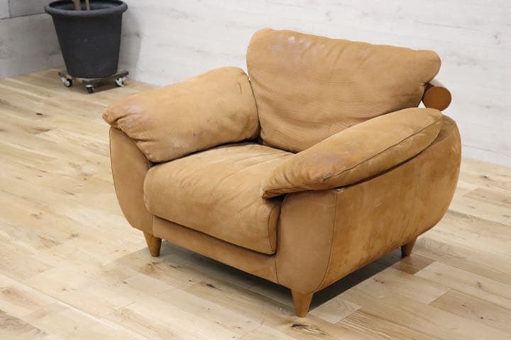 GMDKS348A○ イタリア製 シングルソファ 総本革 最高級 ヴィンテージ