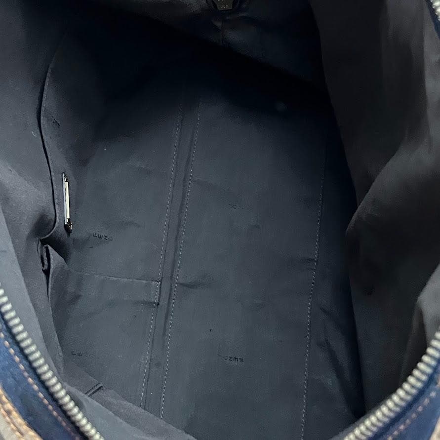 【訳あり】フェンディ ズッカ柄 ボストンバッグ ゴールド金具 肩掛け 大容量