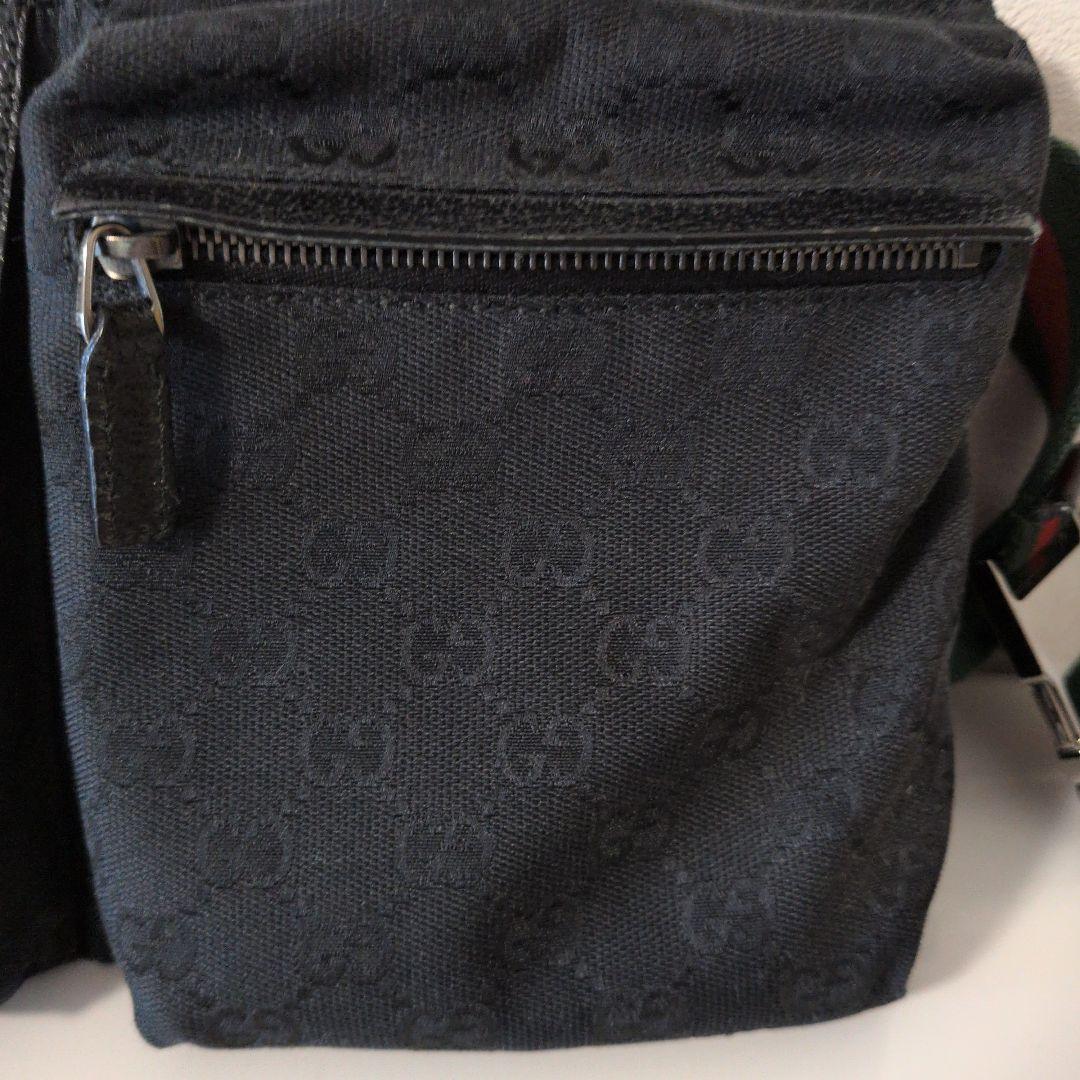 GUCCI グッチ GGキャンバス ウエストポーチ ブラック