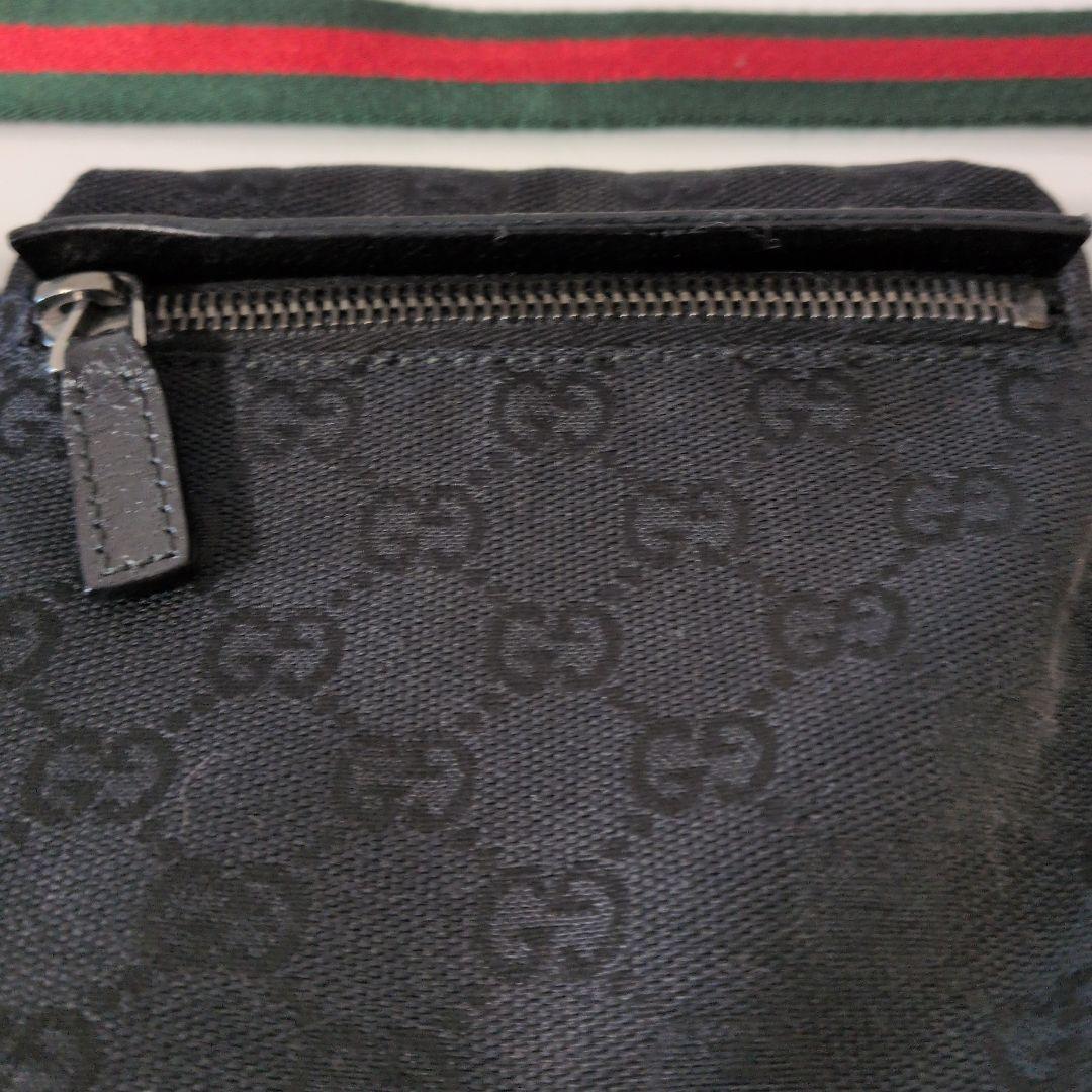 GUCCI グッチ GGキャンバス ウエストポーチ ブラック