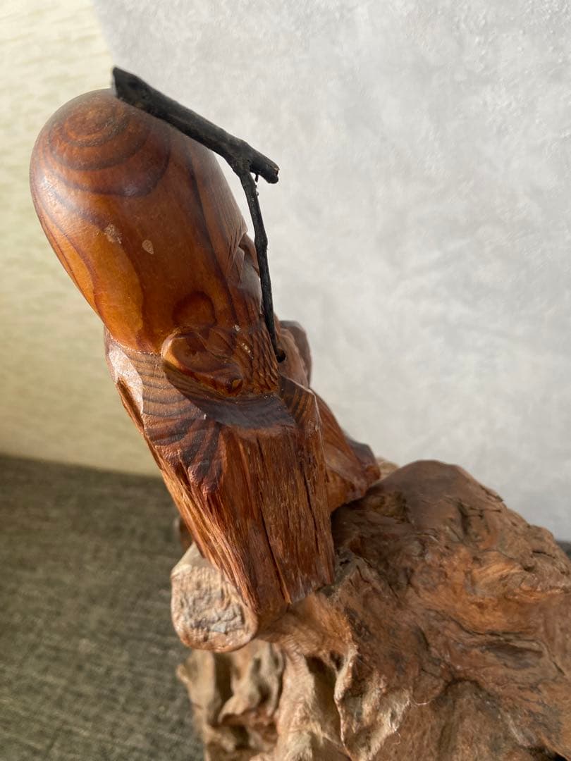 木像木彫り　福禄寿　寿老人　七福神　縁起物　置物　骨董