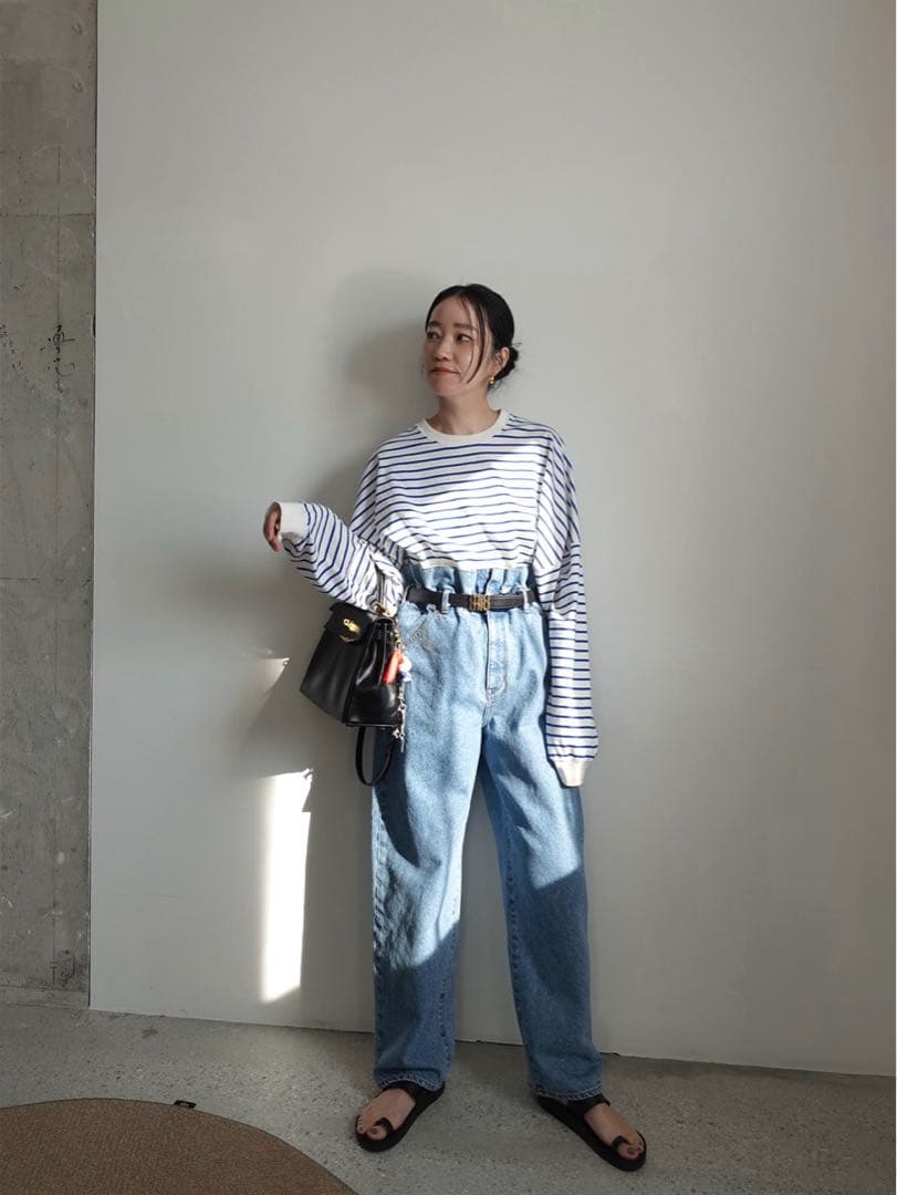 anuke アンヌーク　Waist Tuck Denim ♡サイズ38ブルー