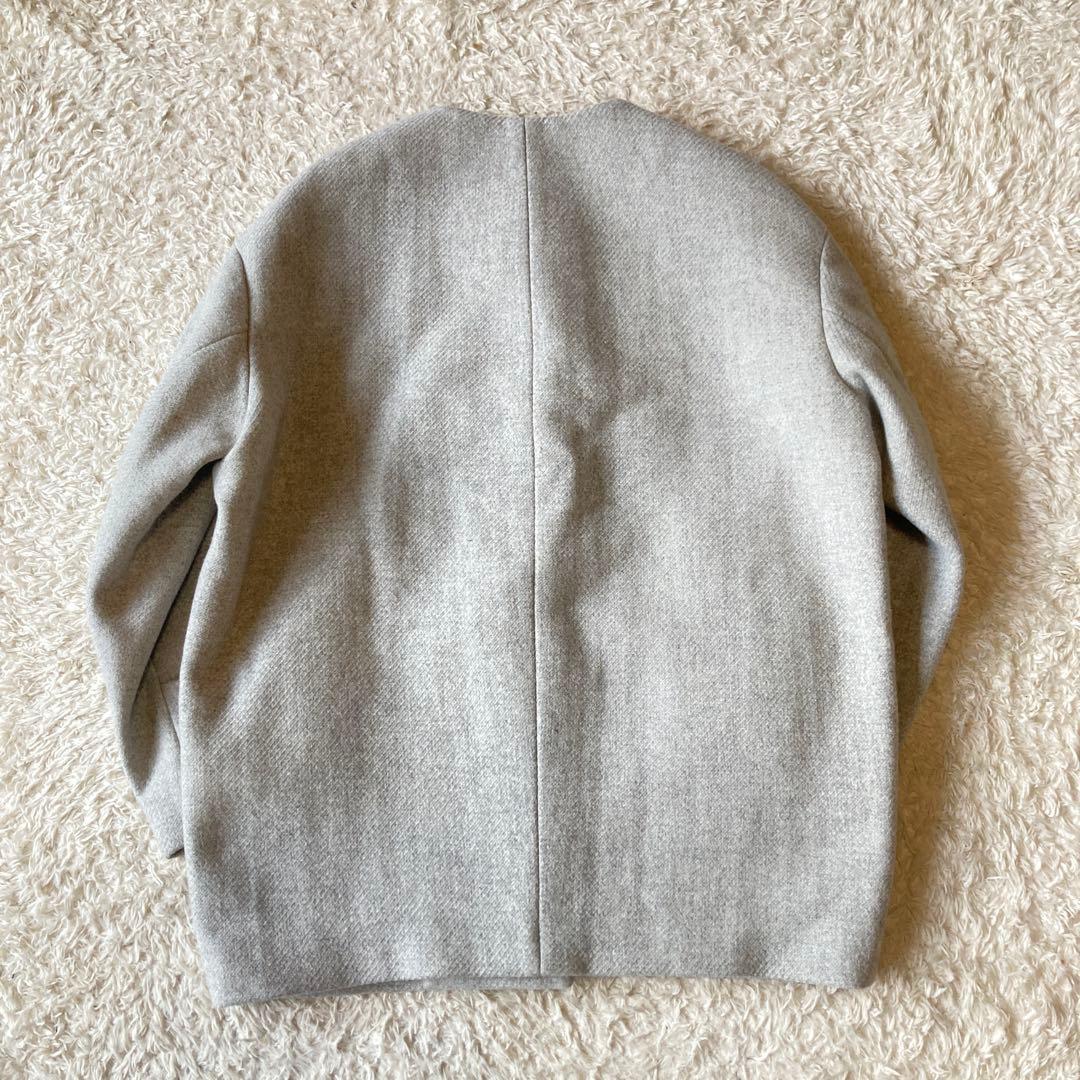 未使用に近い✨【完売品】プラステ　マンテコ　ノーカラーハーフコート　38M