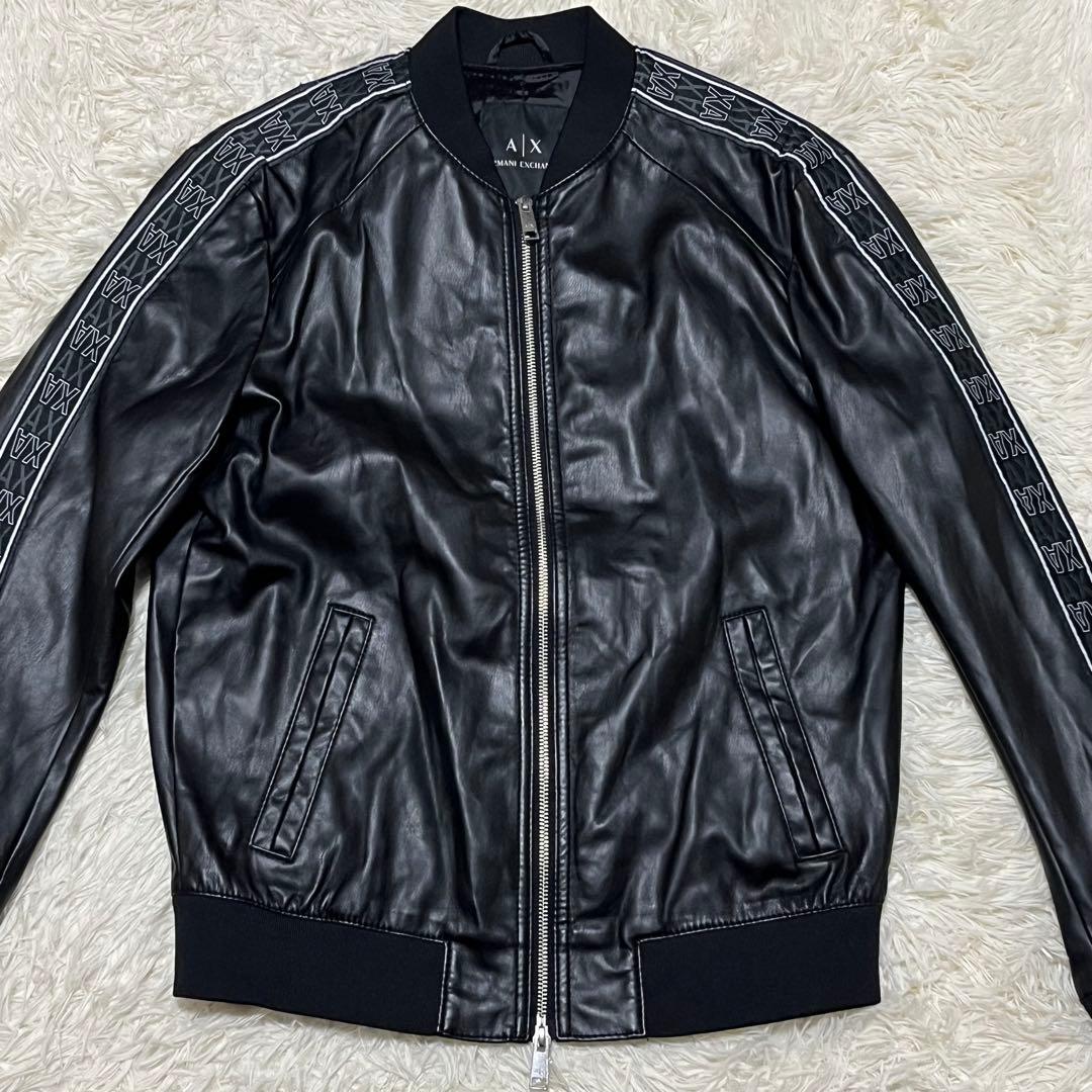 ✨未使用級✨ ARMANI EXCHANGE フェイクレザー ジャケット M