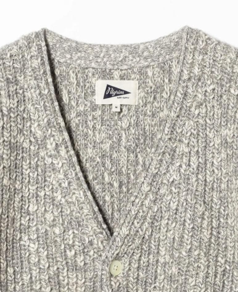 メンズ 5ボタン Vネックカーディガン