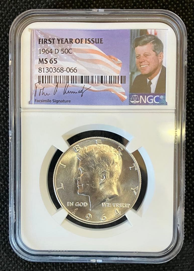 アメリカ 1964-D ケネディ ハーフダラー 銀貨 NGC MS65