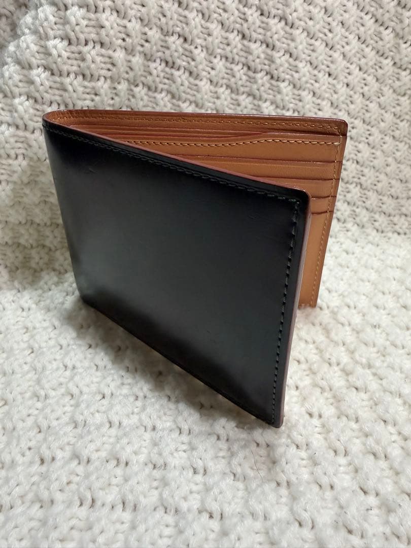 GANZO 二つ折り財布 コードバン　グリーン