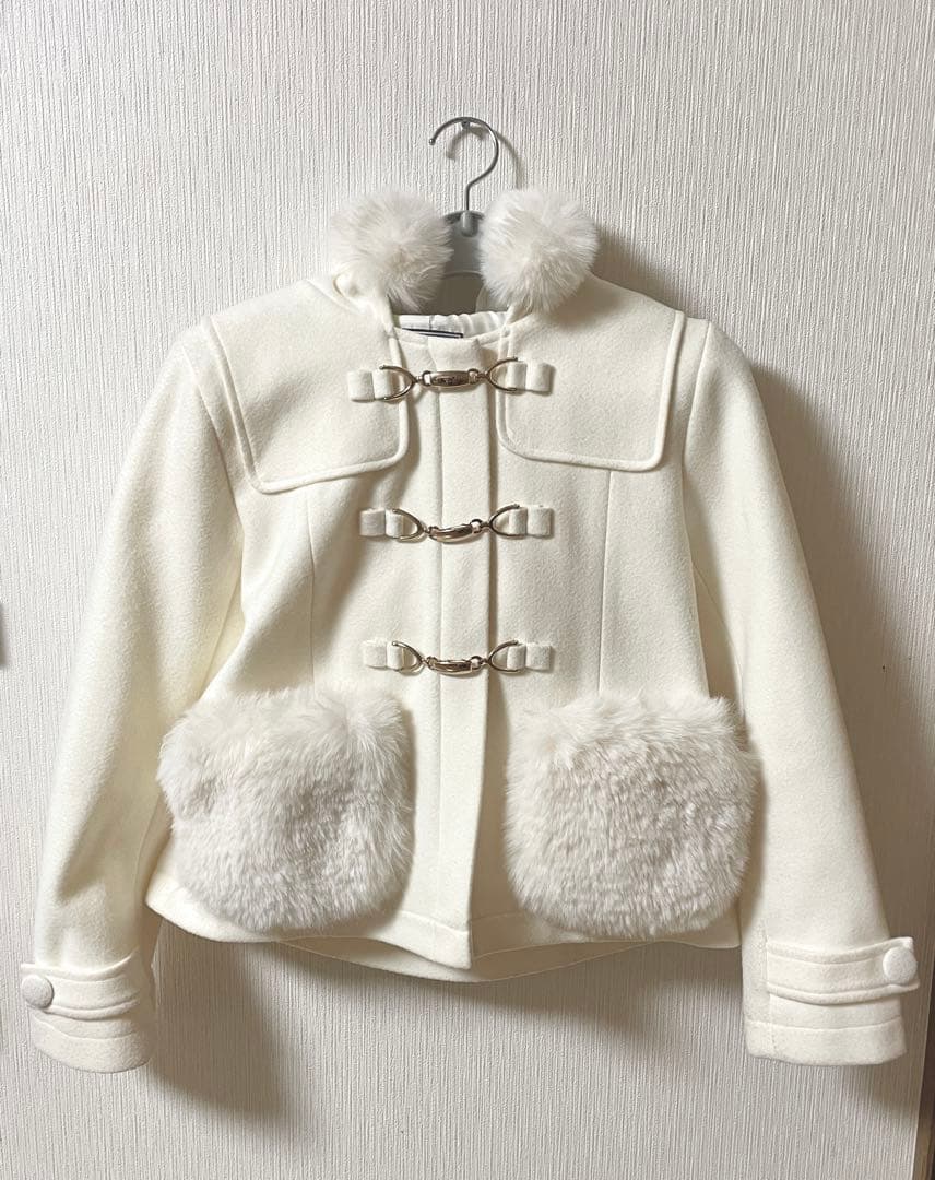 MARS ファーポケットショートコート ホワイト