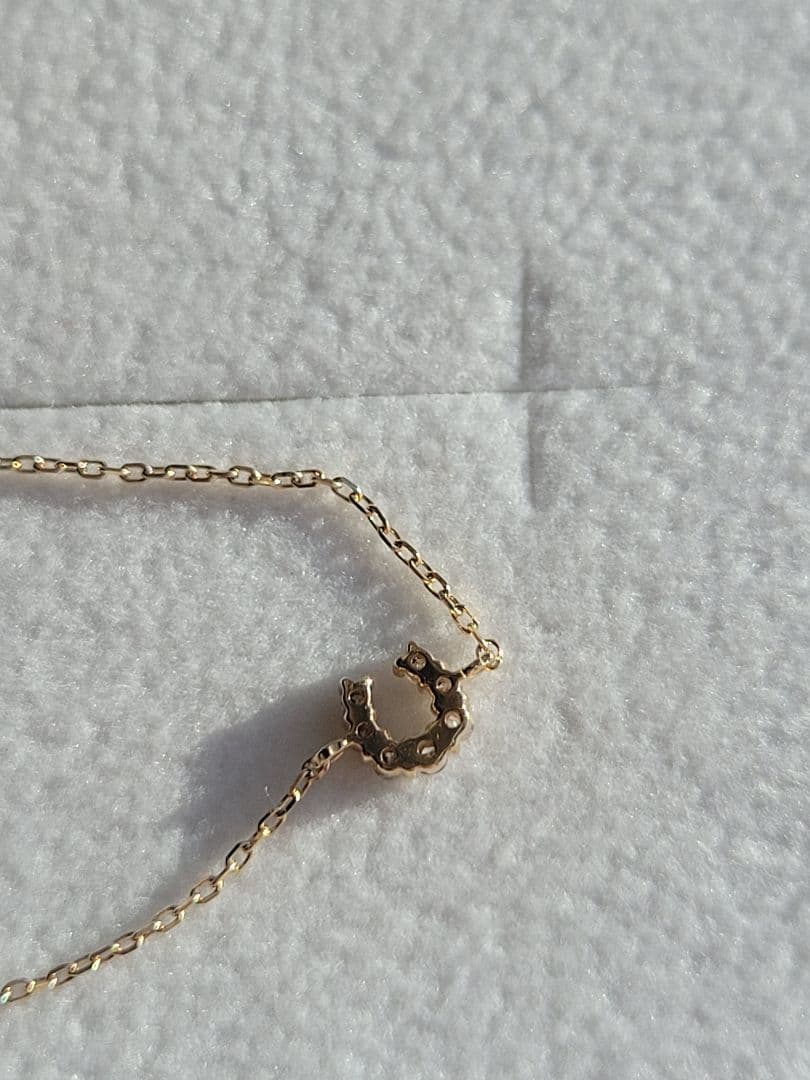 美品★K10 YG ete ブレスレット ホースシュー 馬蹄 ダイヤモンド