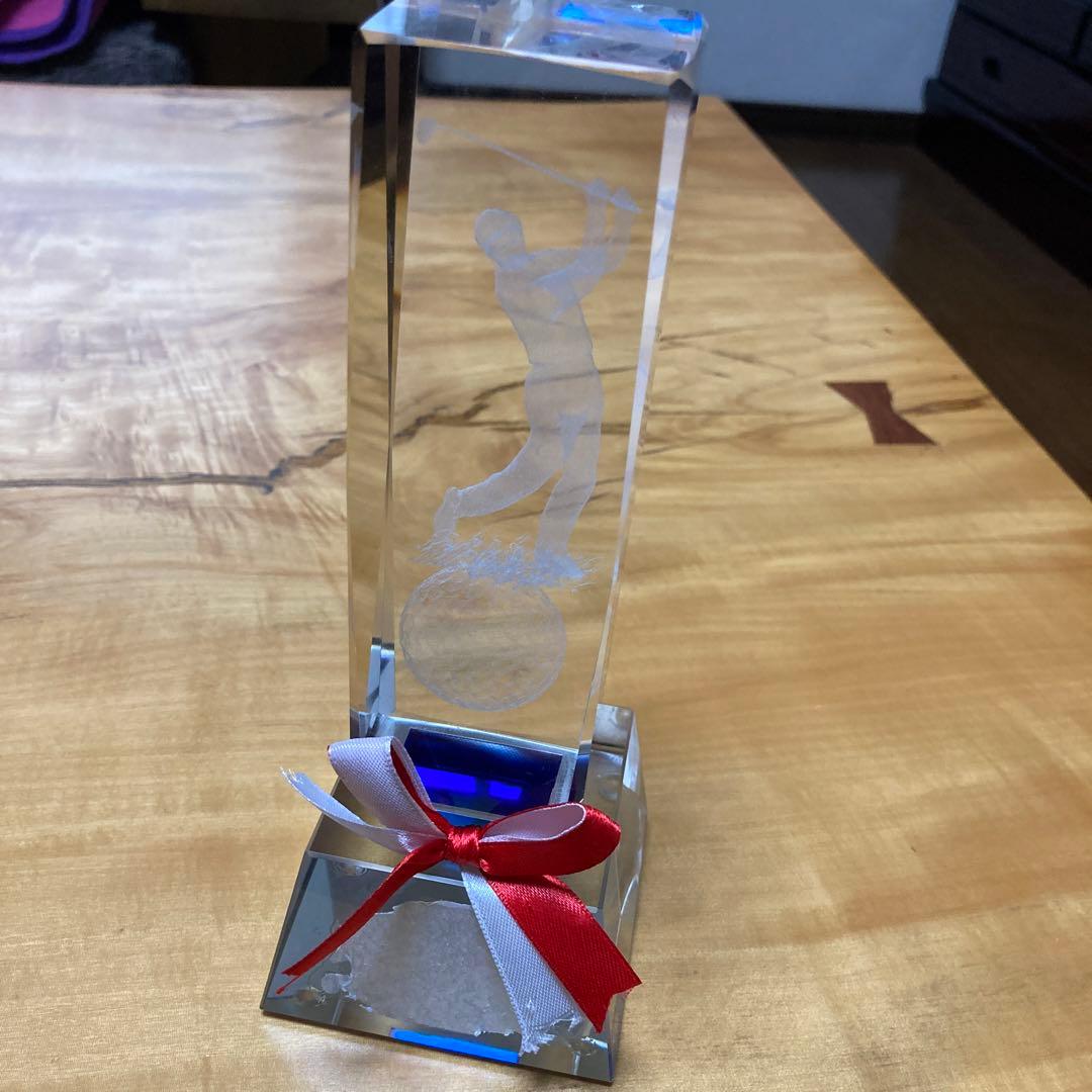 ゴルフ　トロフィー　クリスタル　　ガラス