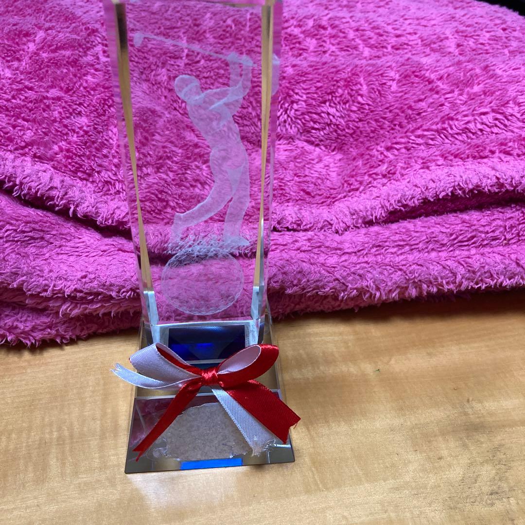 ゴルフ　トロフィー　クリスタル　　ガラス