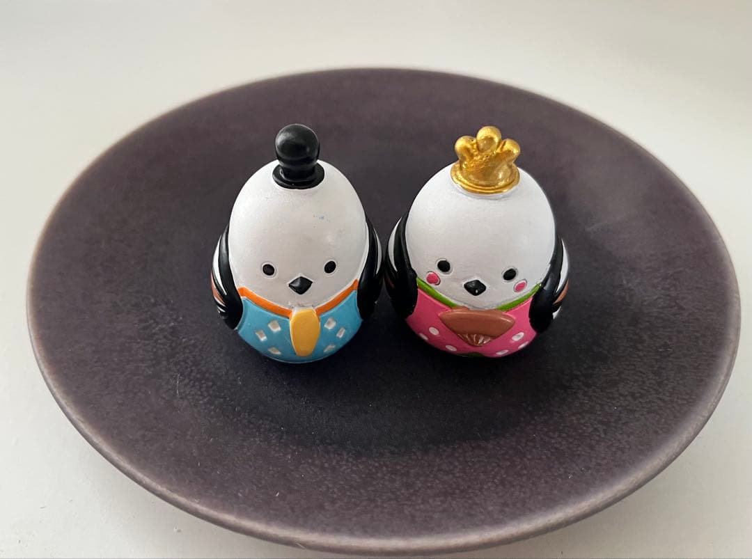 【新品未使用】シマエナガ　ひな祭り お内裏様 お雛様　2点セット ⑤