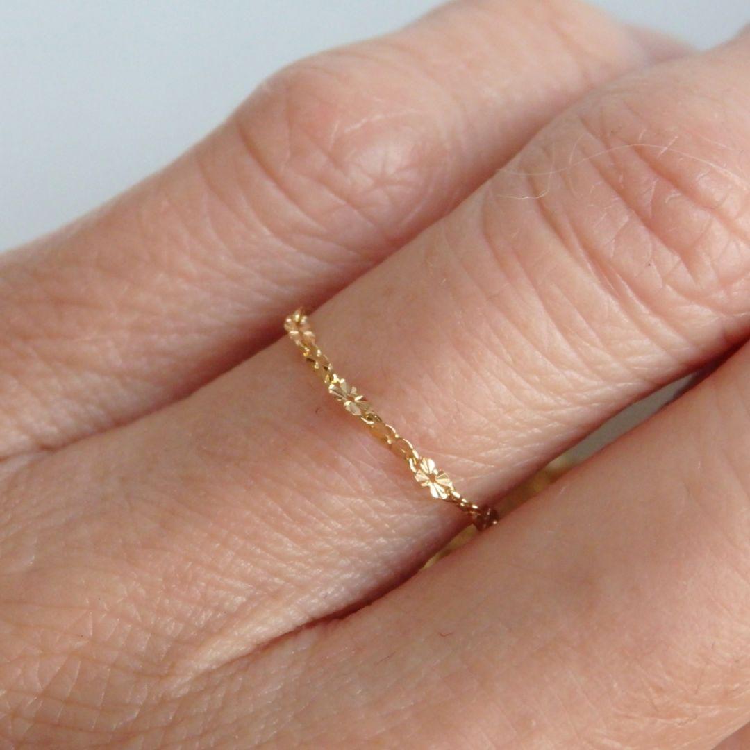 しばらくお休みします♡ご縁に感謝♡　k18リング　チェーンリング