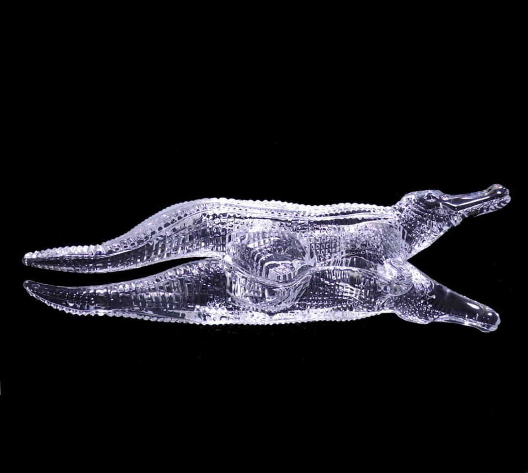 バカラ 特大作品 アニマルシリーズ 最上級クロコダイル 45cm2.5kg 置物
