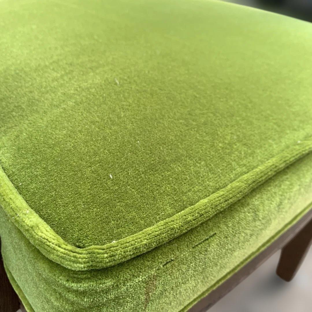 柏木工 KASHIWA アームチェア グリーンモケット ヴィンテージ家具