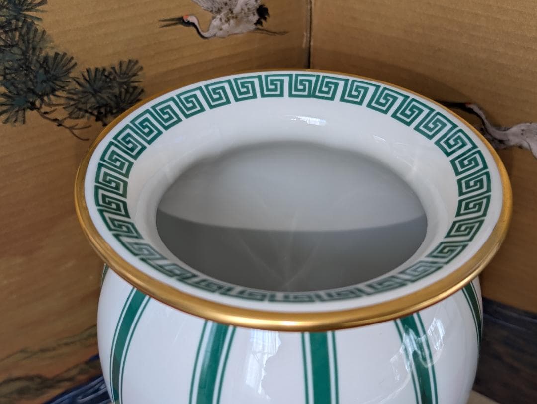 イタリア　工房　ギリシャ雷文様　花瓶