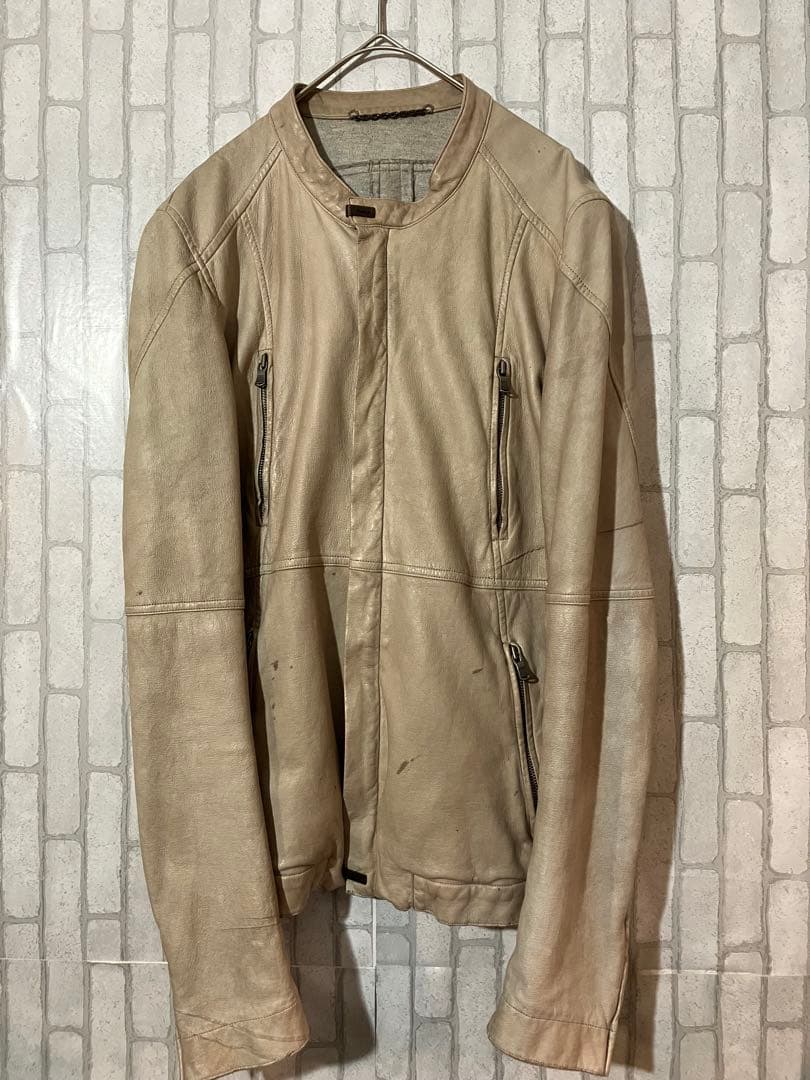 The Viridi-anne 希少 ディアスキン シングルライダース ベージュ