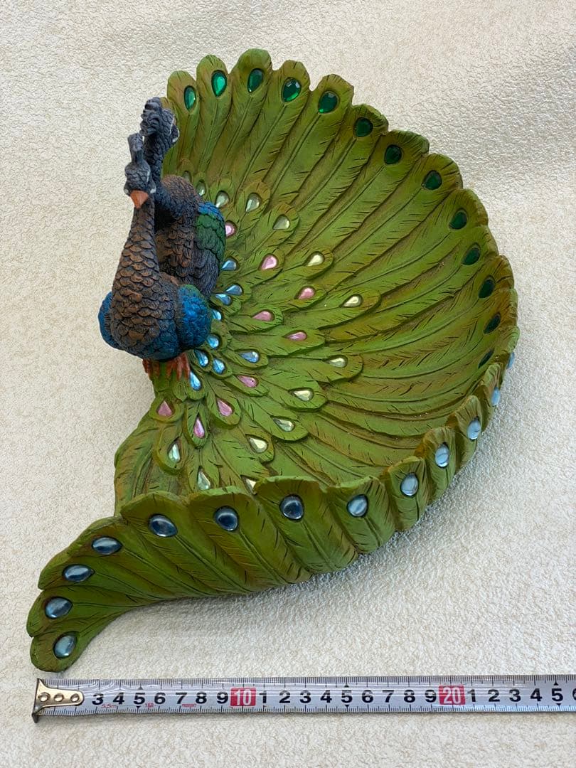 孔雀型入れ物　飾物入れ　オブジェ　物入