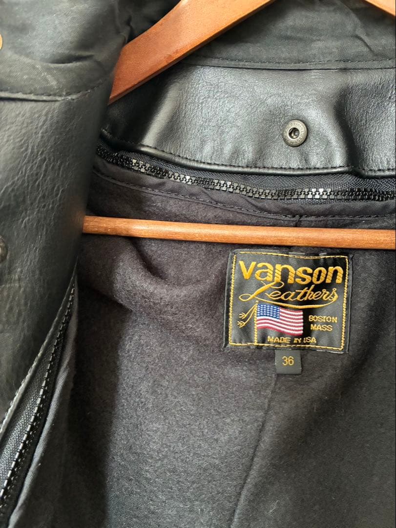 vanson leathers シングルライダースジャケット 36 ブラック