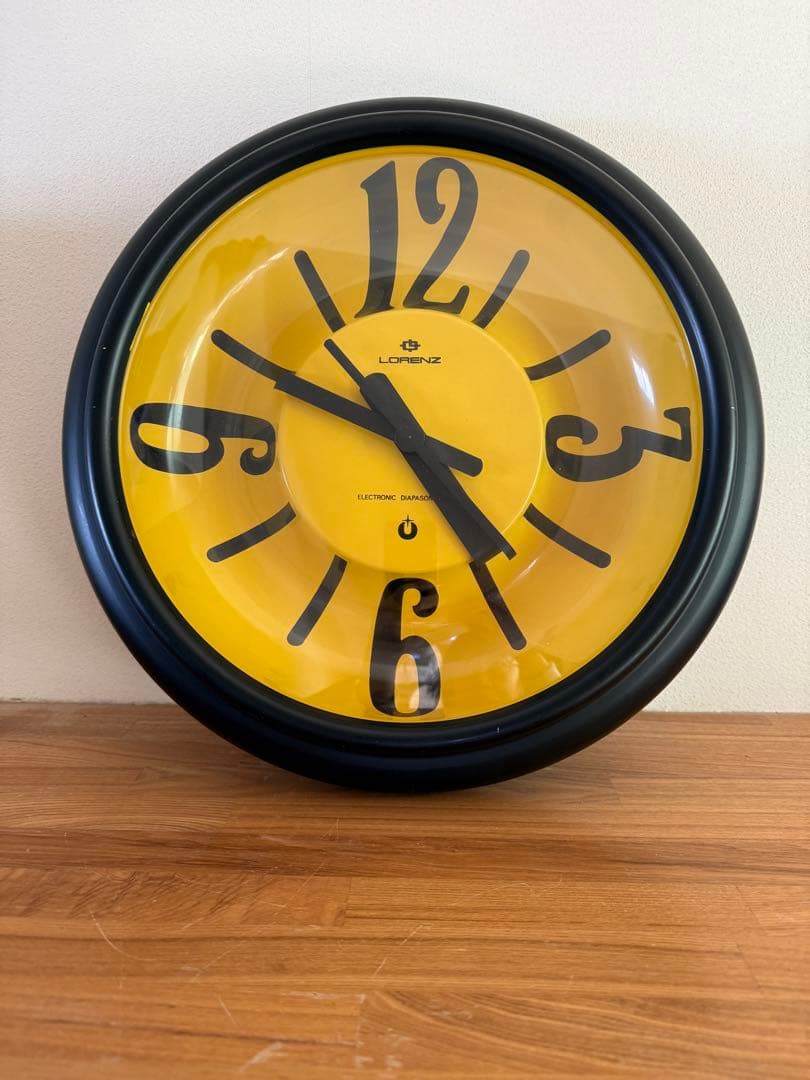 LORENZ イエロー ブラック 掛け時計 約36cm