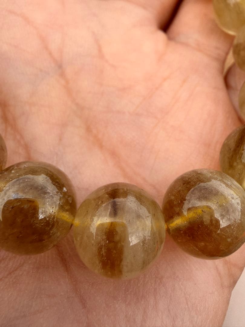 希少◇ブラックファントム入り リビアングラス　11.5mm　ブレスレット