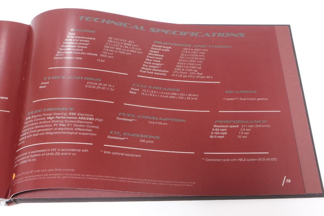 フェラーリ本カタログ 812スーパーファスト ハードカバー付き 伊・英80ページ