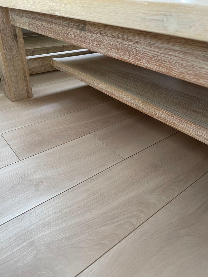 廃番 ウニコ MANOA マノア ローテーブル 幅120cm 棚板付き