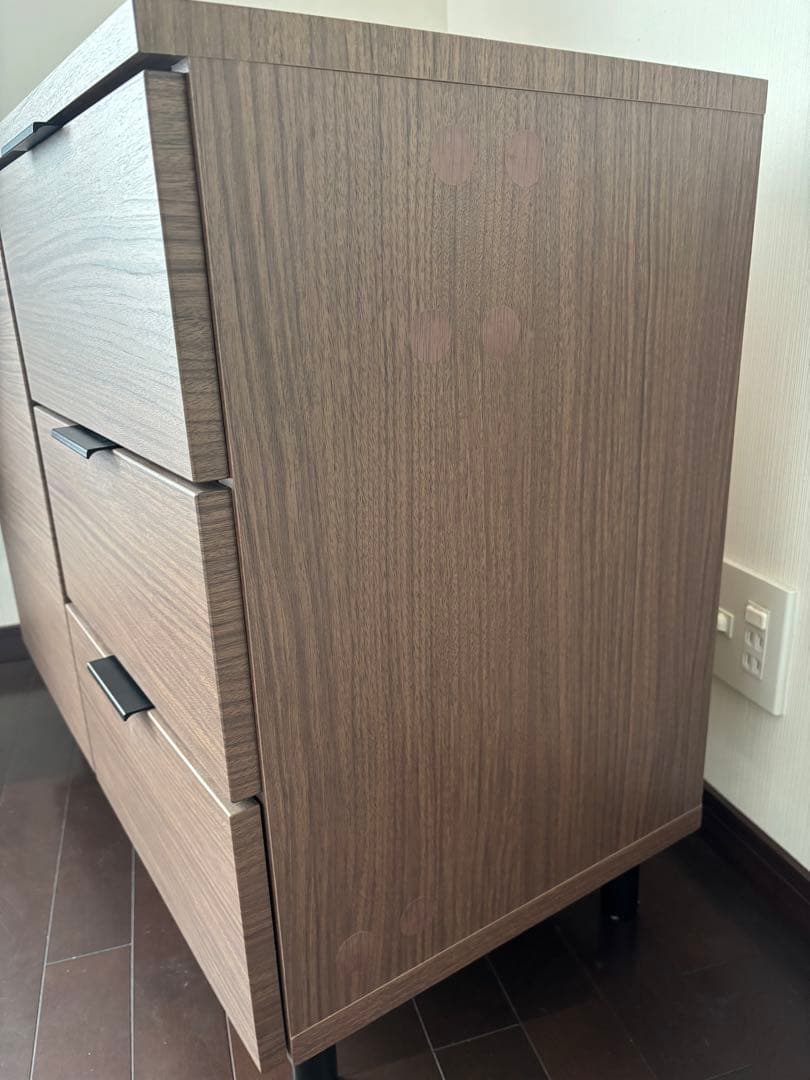 【美品】ニトリ　サイドボード（エトナ80SB MBR）　ミドルブラウン