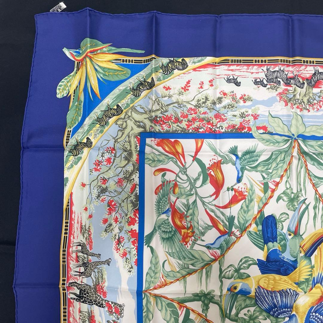 【N】エルメス スカーフ TROPIQUES トロピカル 大判 シルク100%