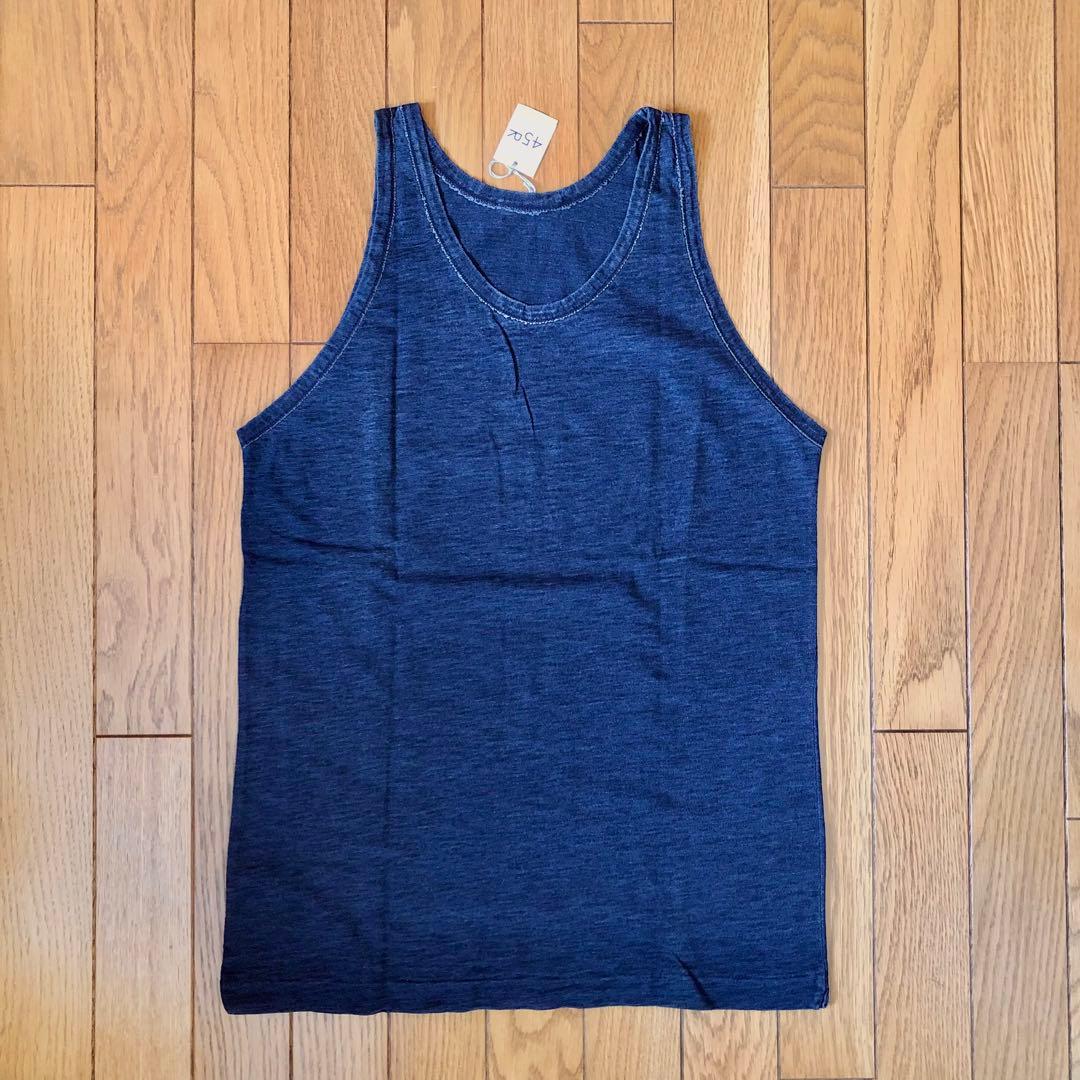 【未使用品】45R＊ジンバブエコットンの908タンクトップ＊インディゴ（重）